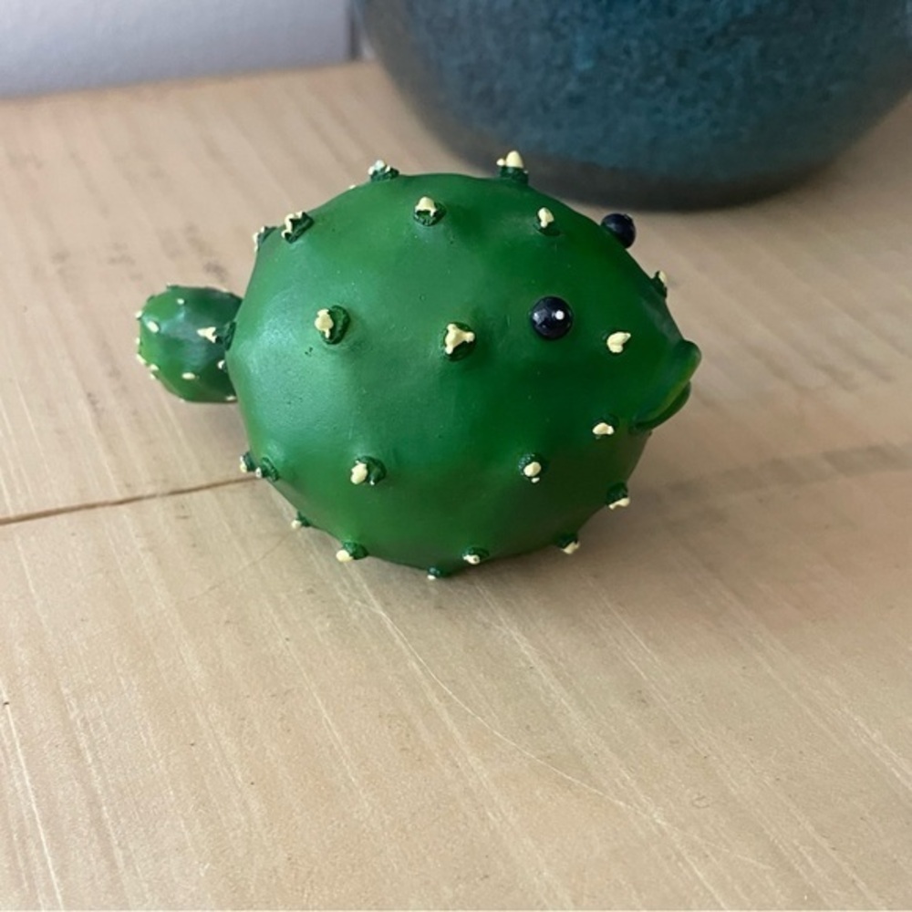 $25 SALE Pufferfish Cactus 2008 Enesco Home Grown Collectible Figurine Vintage